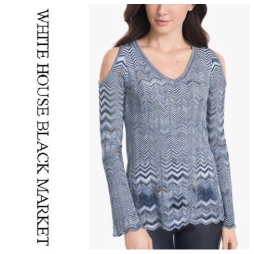 💙White House/Black Market zig Zag sweater